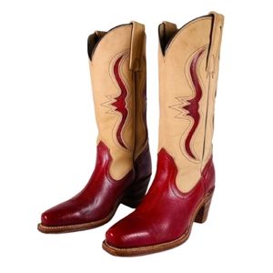 Vintage Frye style 7040 two tone cowboy boots
